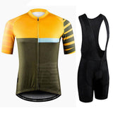 Adibike Cycling Yellow/Brown Short Sleeve Jersey Uniform