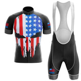 Adibike USA Skull Men's Short Sleeve Cycling Uniform