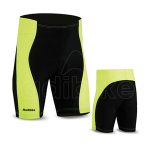 Cycling Shorts Black And Cloth Neon Green Side Panel